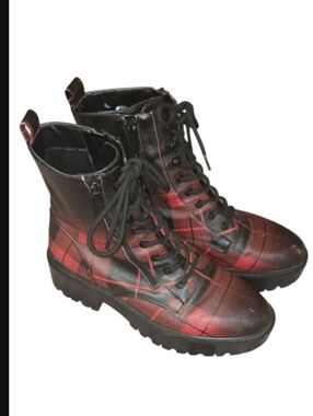 Guess Fearne Faux Leather Platform Combat Boots